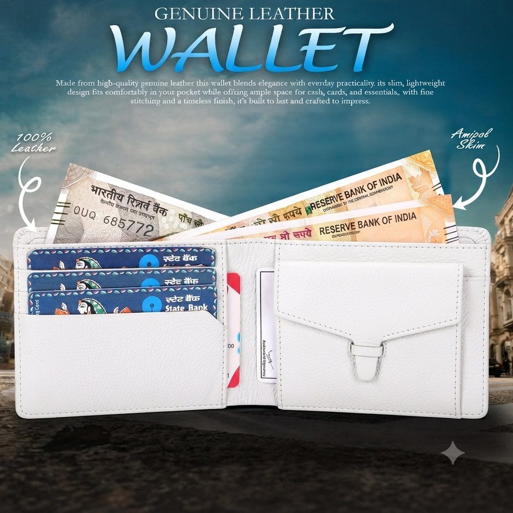 Lambskin Leather Wallet - STITCHLESS