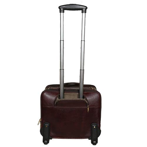 Leather Laptop Roller Trolley - Dual Roller