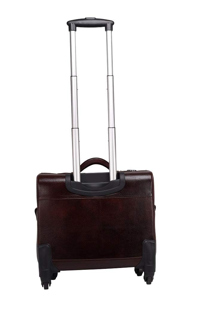 Leather Laptop Roller Trolley - The Ridgeway