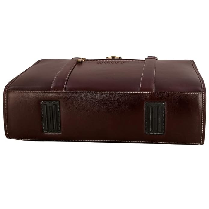 Leather Laptop Briefcase - Basket