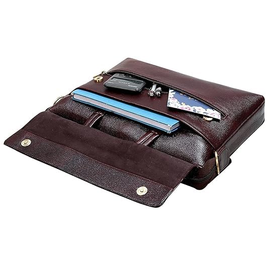 Leather Laptop Bag - Double Flap