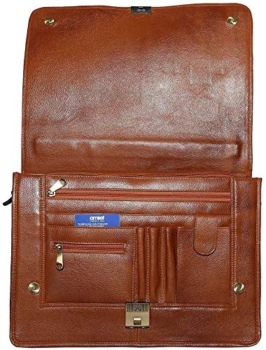 Leather Laptop Briefcase - Full Flap