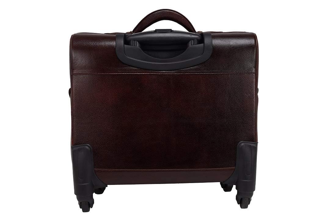 Leather Laptop Roller Trolley - The Ridgeway