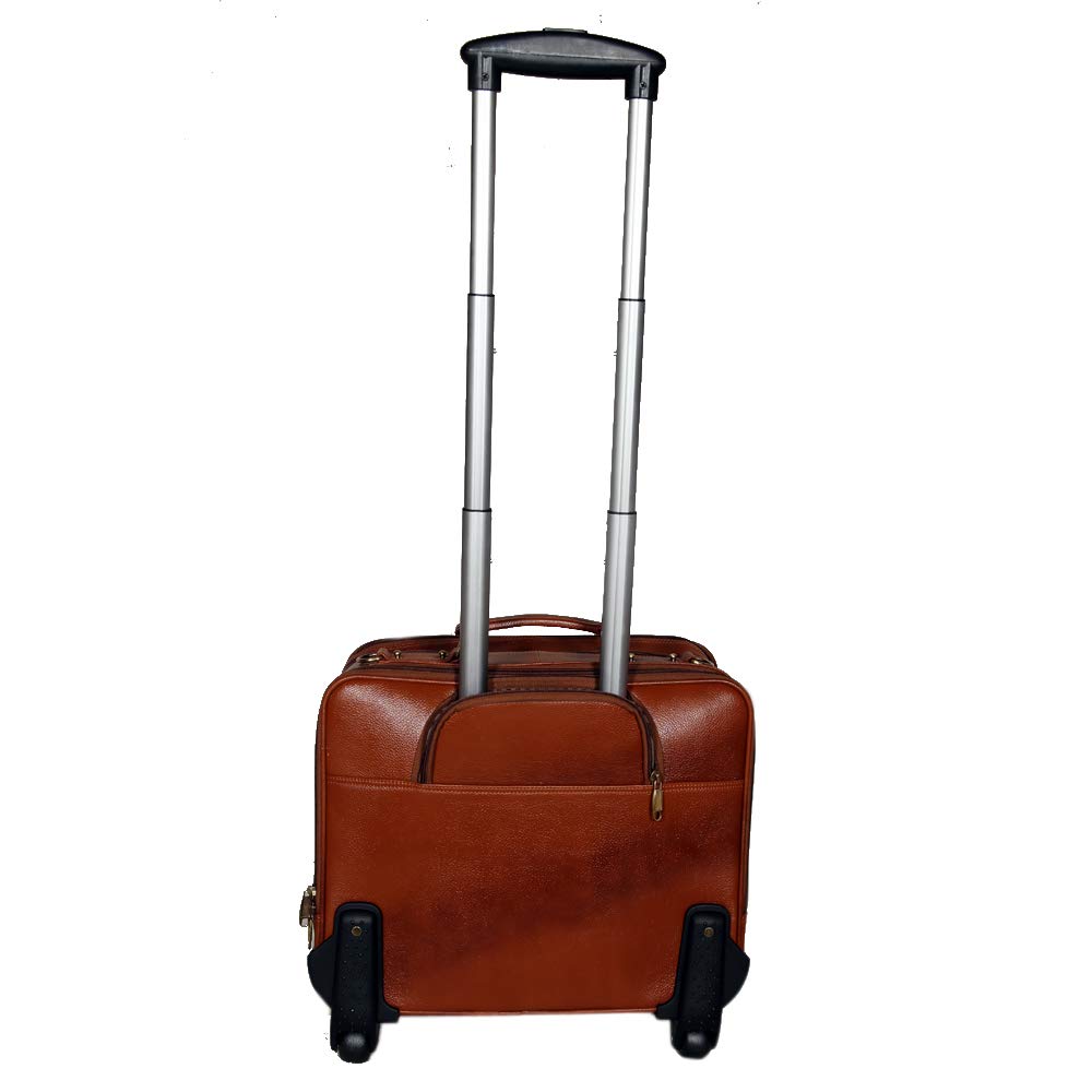 Leather Laptop Roller Trolley - Dual Roller