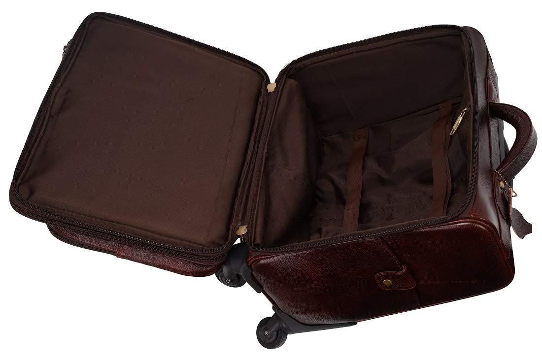 Leather Laptop Roller Trolley - The Ridgeway