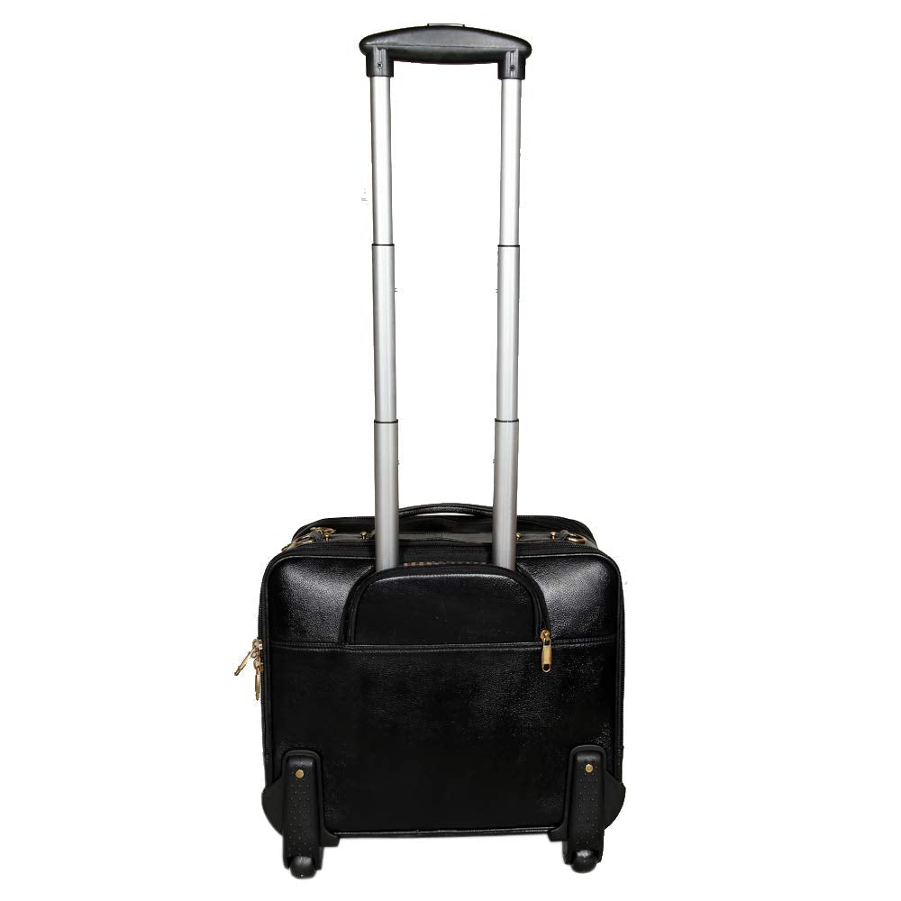 Leather Laptop Roller Trolley - Dual Roller