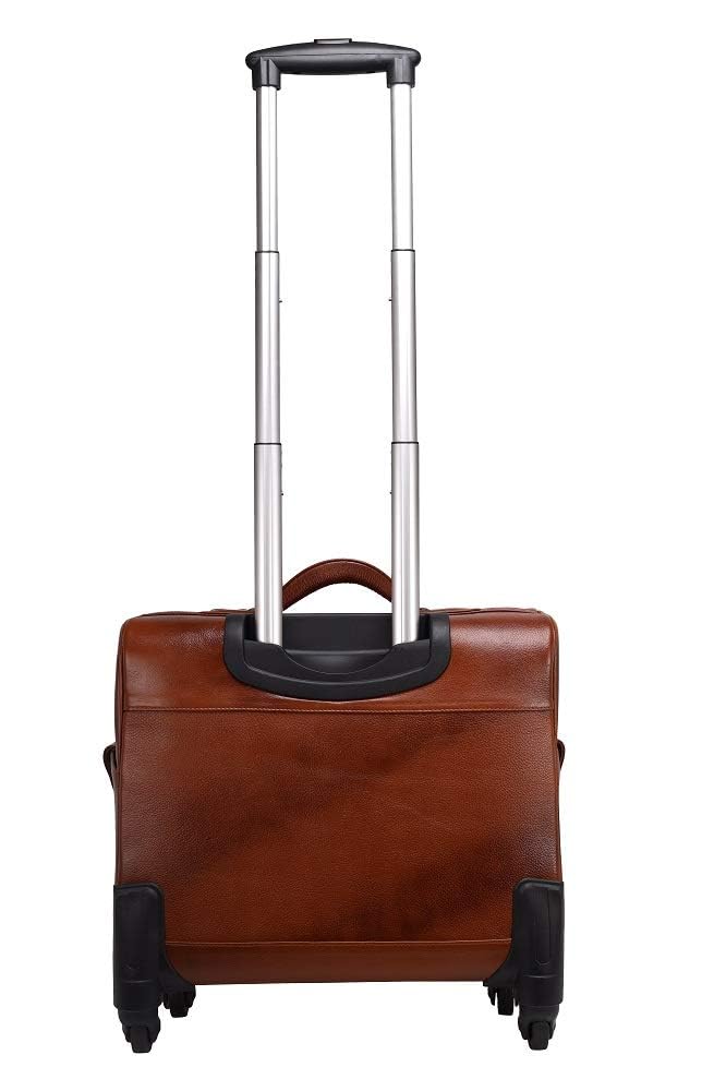 Leather Laptop Roller Trolley - The Ridgeway