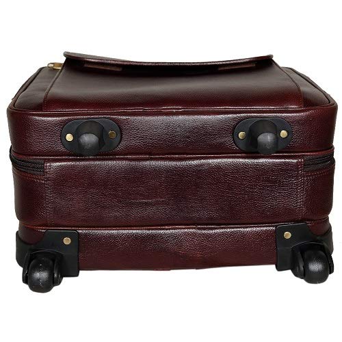 Leather Laptop Roller Trolley - Dual Roller