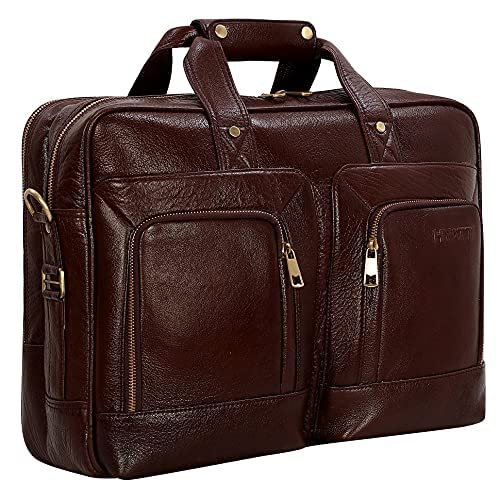HAYAT Leather Accessories 24 litres Full Grain Natural Leather Briefcase Messenger & Shoulder Bags