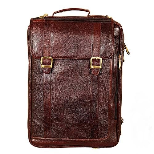 Leather Laptop Backpack Cum Office Bag - Convertible
