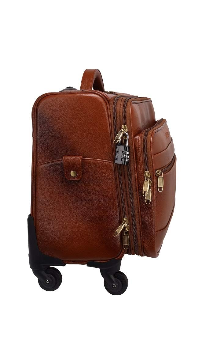 Leather Laptop Roller Trolley - The Ridgeway