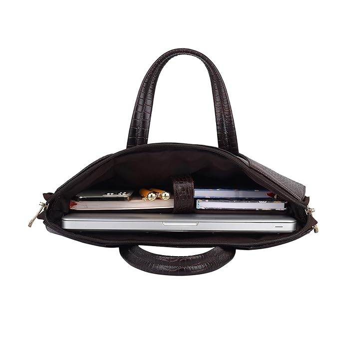 Leather Laptop Bag - Double Flap