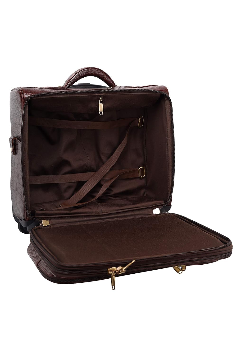 Leather Laptop Roller Trolley - The Ridgeway
