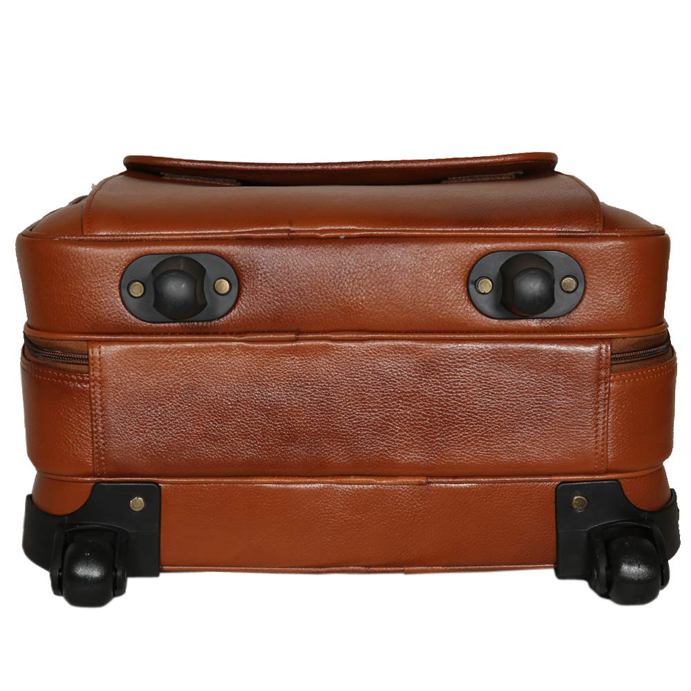 Leather Laptop Roller Trolley - Dual Roller