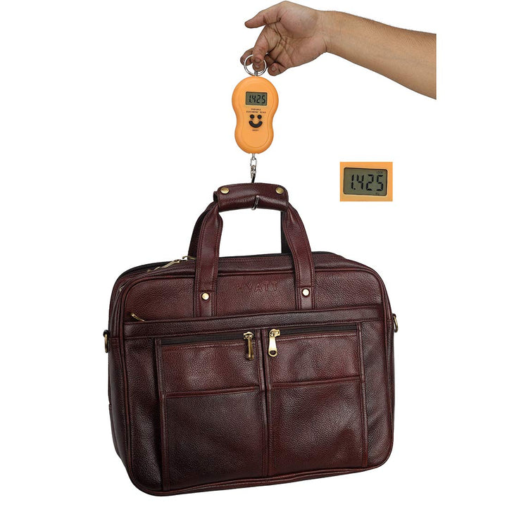 HAYAT Leather Accessories 24 litres Full Expandable Leather Laptop Office