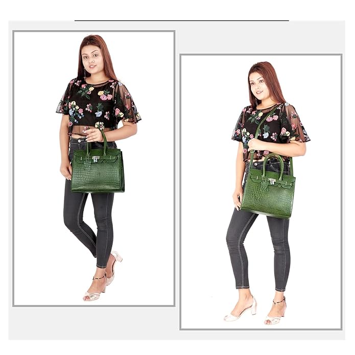 Croco Leather Handbag - The Harmass