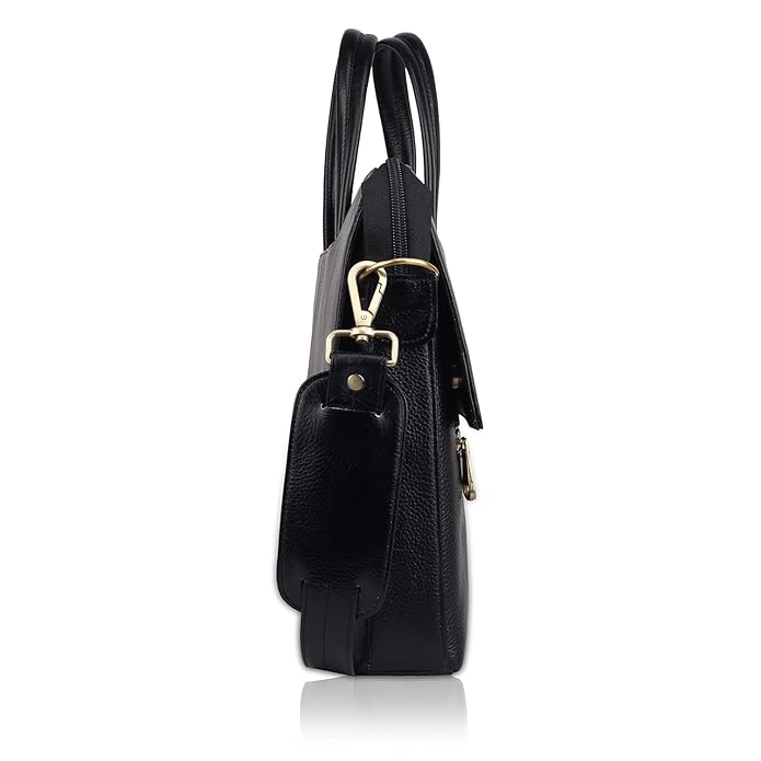 Leather Laptop Bag - Double Flap