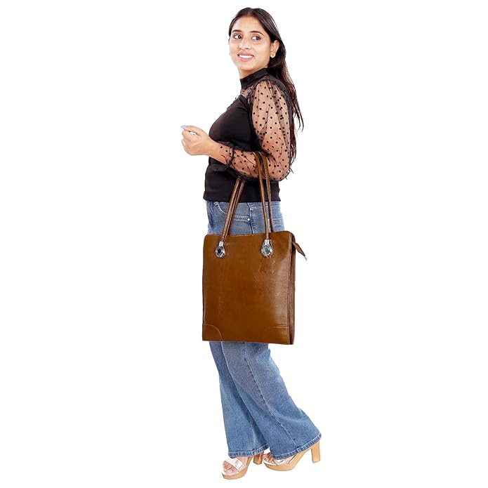 Leather Tote Bag - Vertica