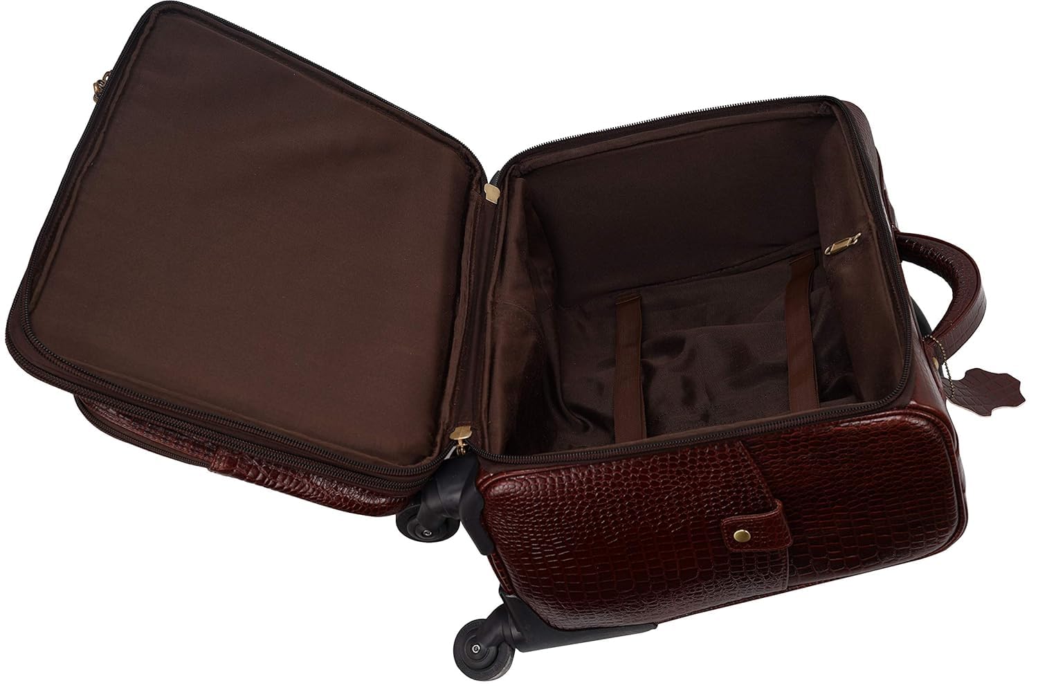 Leather Laptop Roller Trolley - The Ridgeway