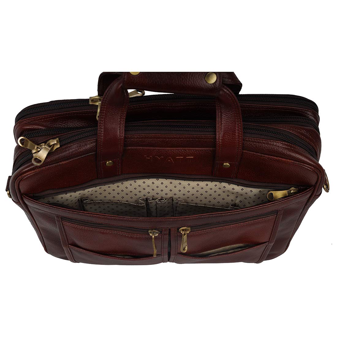 HAYAT Leather Accessories 24 litres Full Expandable Leather Laptop Office
