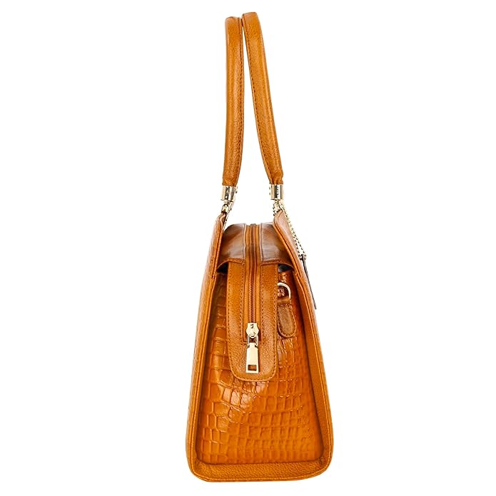 Croco Leather Handbag - The Milano