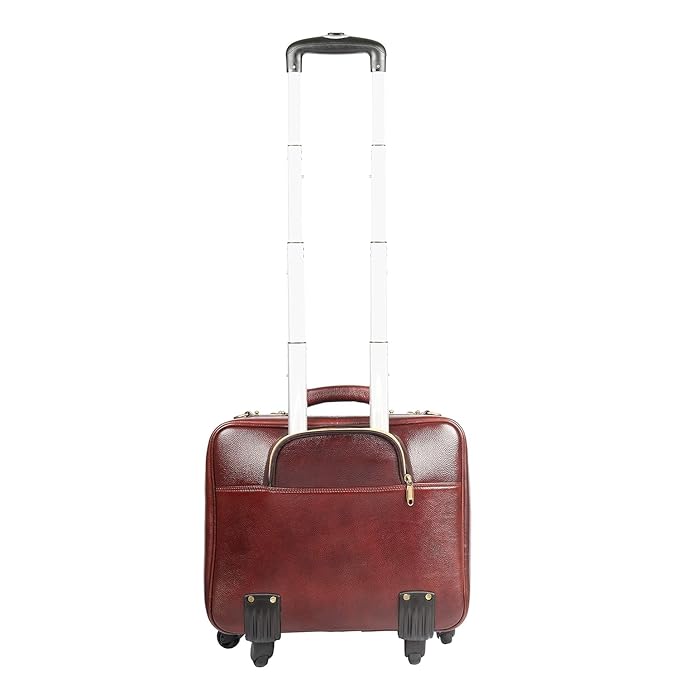 Leather Laptop Roller Trolley - The Retro