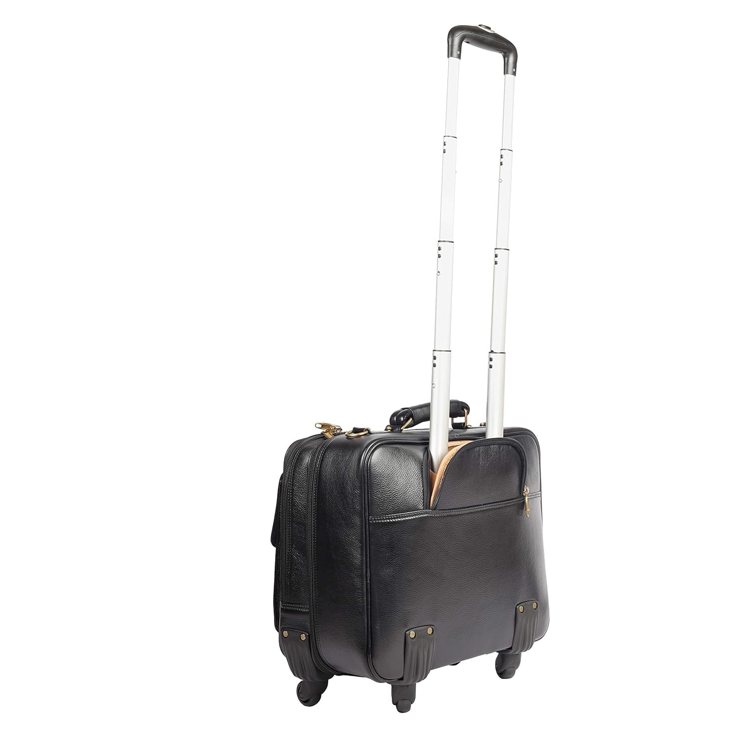 Leather Laptop Roller Trolley - The Retro