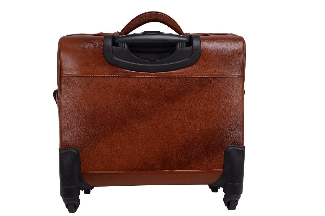 Leather Laptop Roller Trolley - The Ridgeway