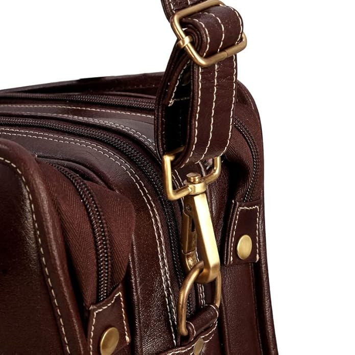 Leather Laptop Briefcase - Basket