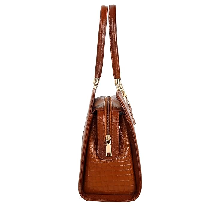 Croco Leather Handbag - The Milano