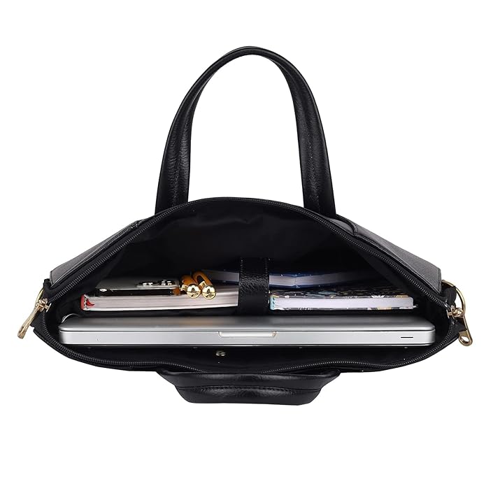 Leather Laptop Bag - Double Flap