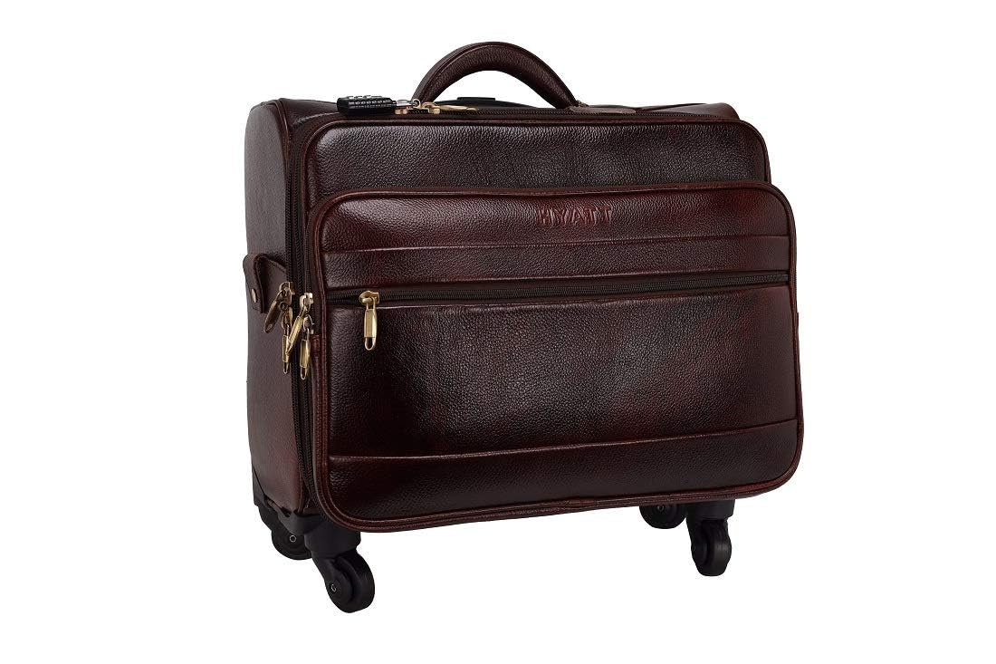 Leather Laptop Roller Trolley - The Ridgeway