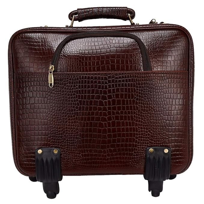 Leather Laptop Roller Trolley - The Retro