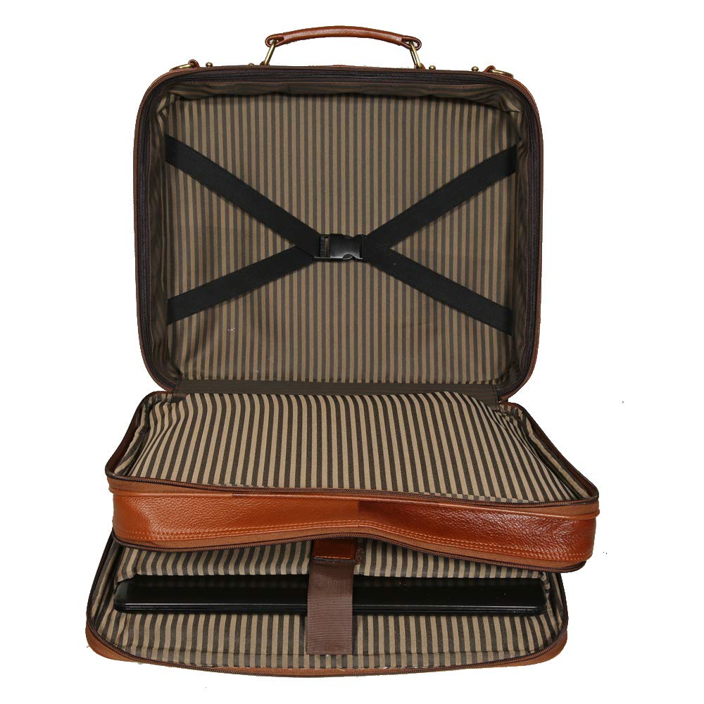 Leather Laptop Roller Trolley - Dual Roller