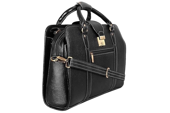 Leather Laptop Briefcase - Basket