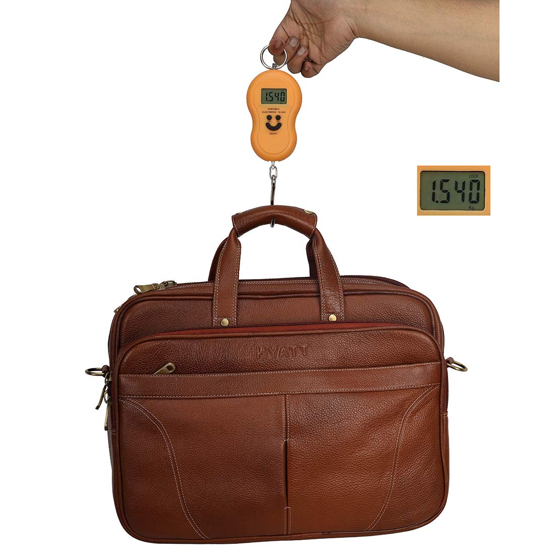 HAYAT 16 Inch Expandable Natural Leather Laptop Briefcase