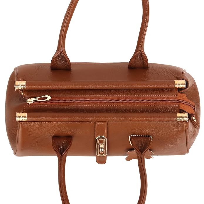 Leather Satchel Handbag - The Elegant