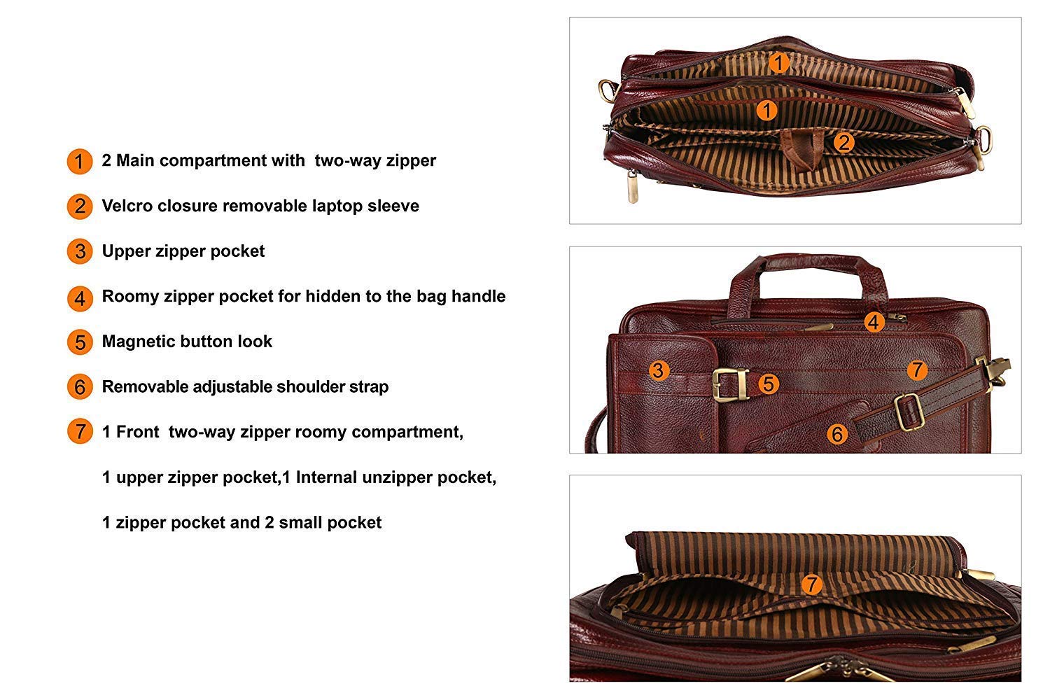 Leather Laptop Backpack Cum Office Bag - Convertible