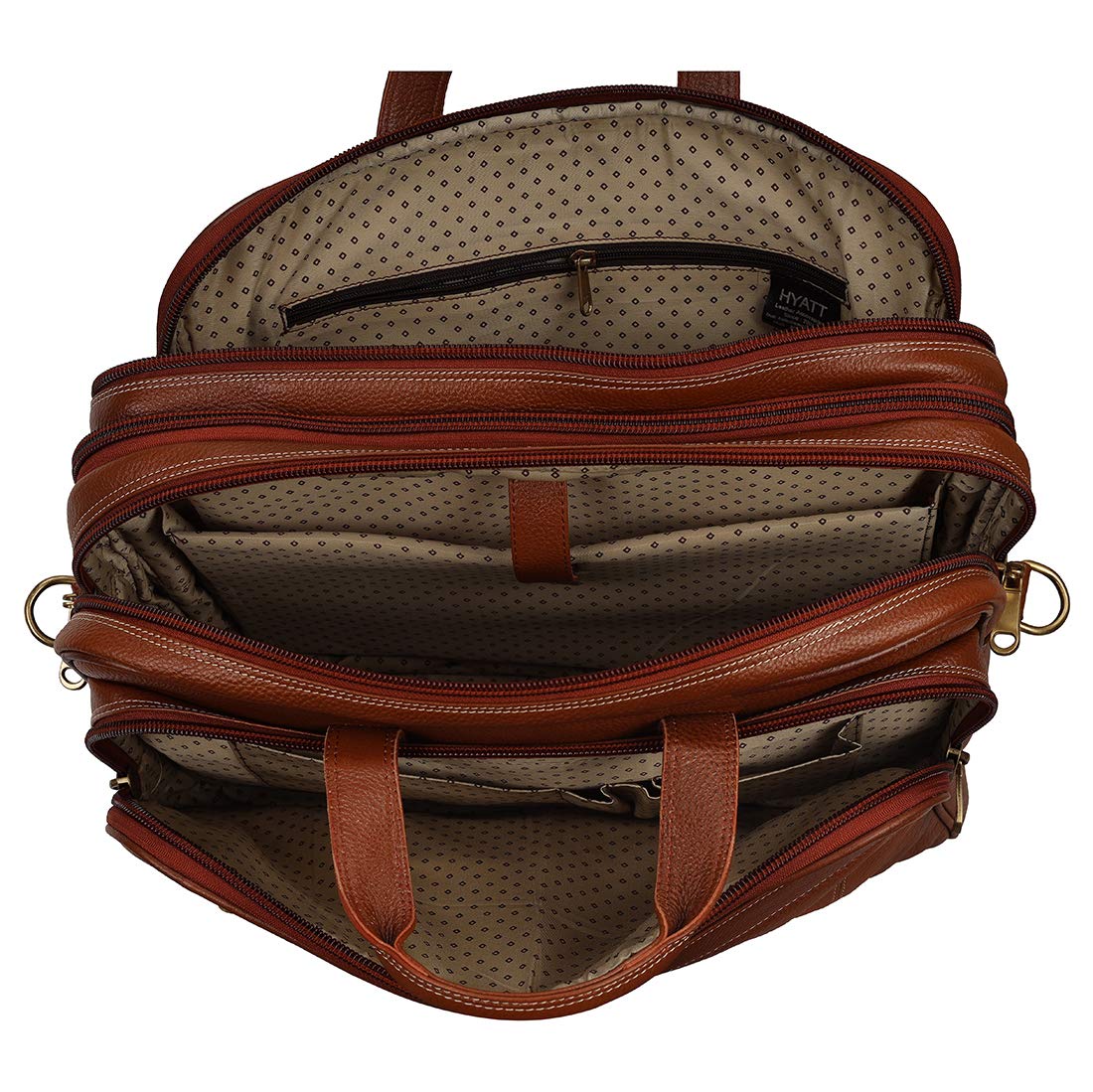 HAYAT 16 Inch Expandable Natural Leather Laptop Briefcase