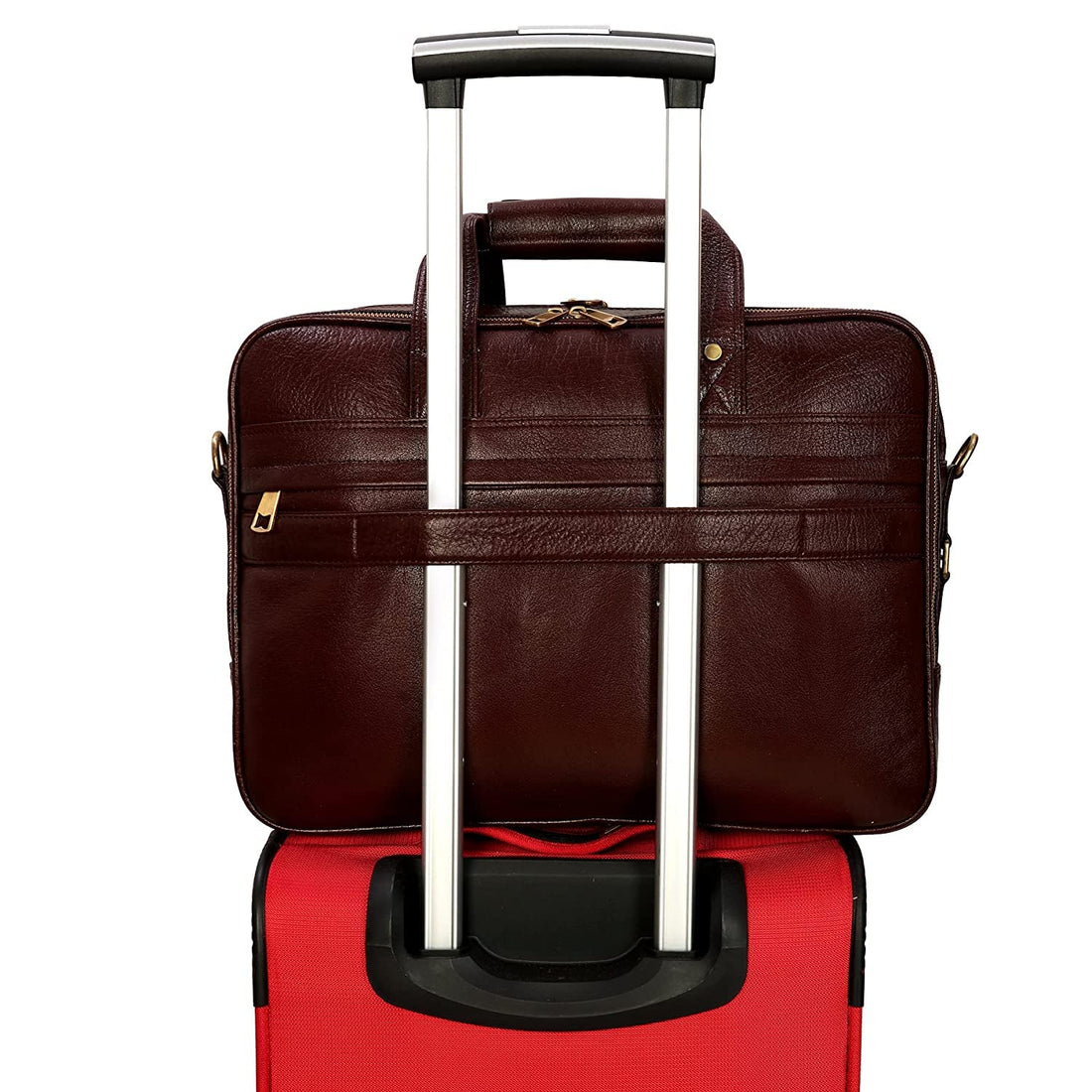 HAYAT Leather Accessories 24 litres Full Grain Natural Leather Briefcase Messenger & Shoulder Bags
