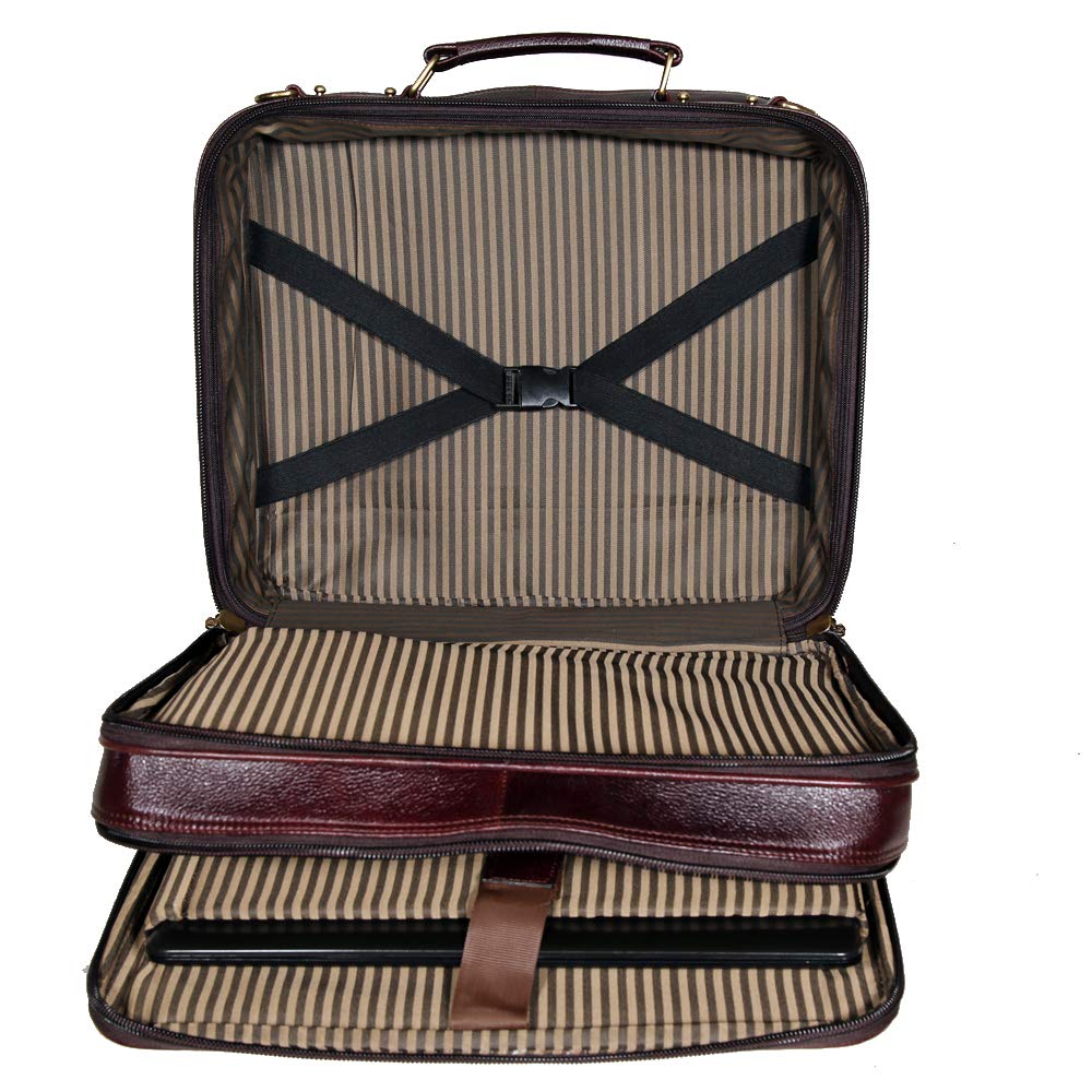 Leather Laptop Roller Trolley - Dual Roller