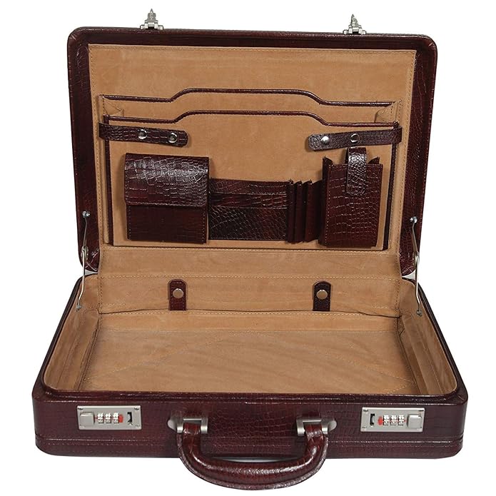Leather Expandable Attache - 3