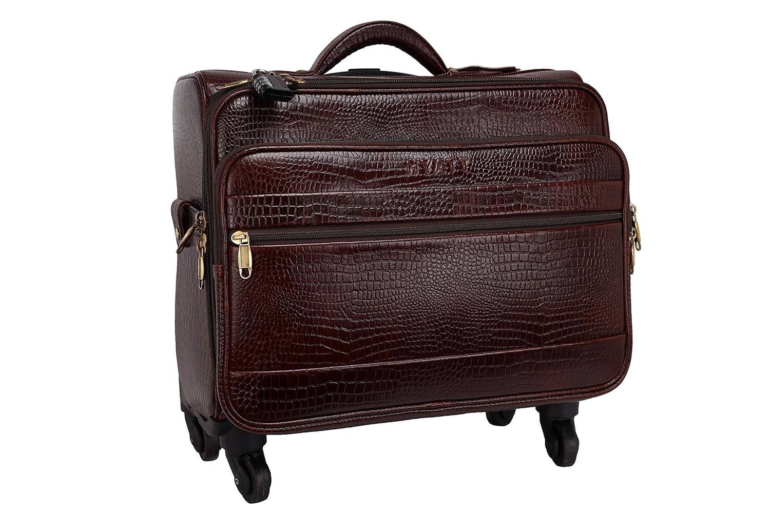 Leather Laptop Roller Trolley - The Ridgeway