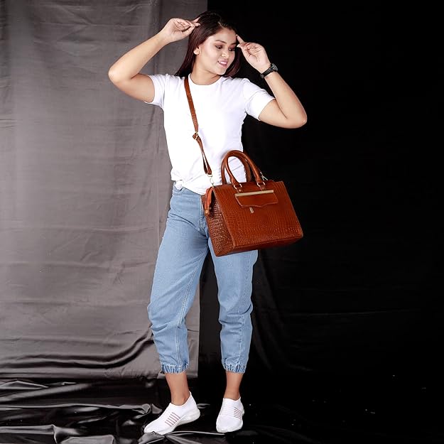 Croco Leather Handbag - PRADA