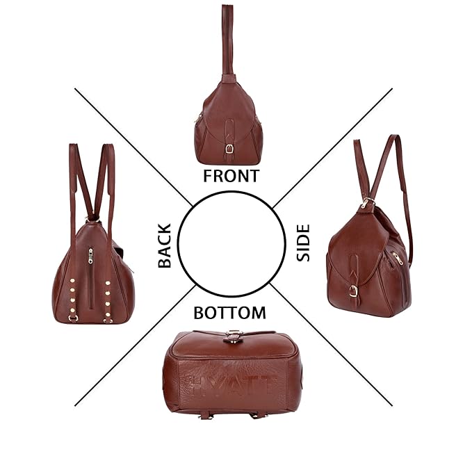 Women's Leather Backpack - 2 in 1