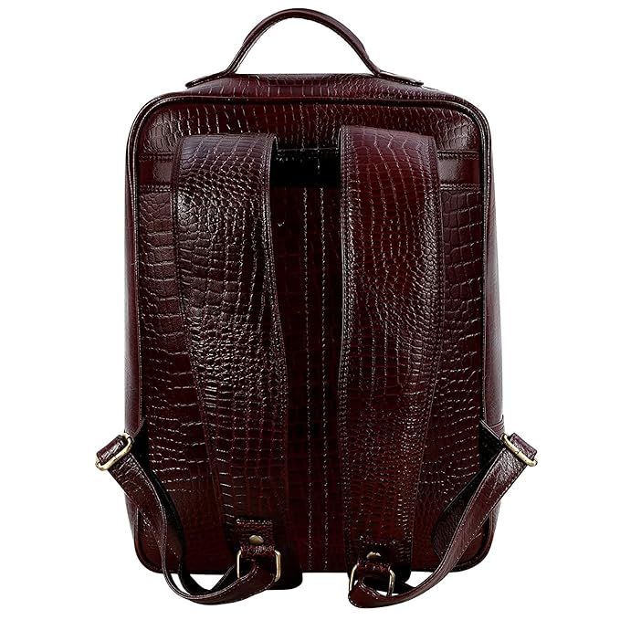 Leather Laptop Backpack - Four Line