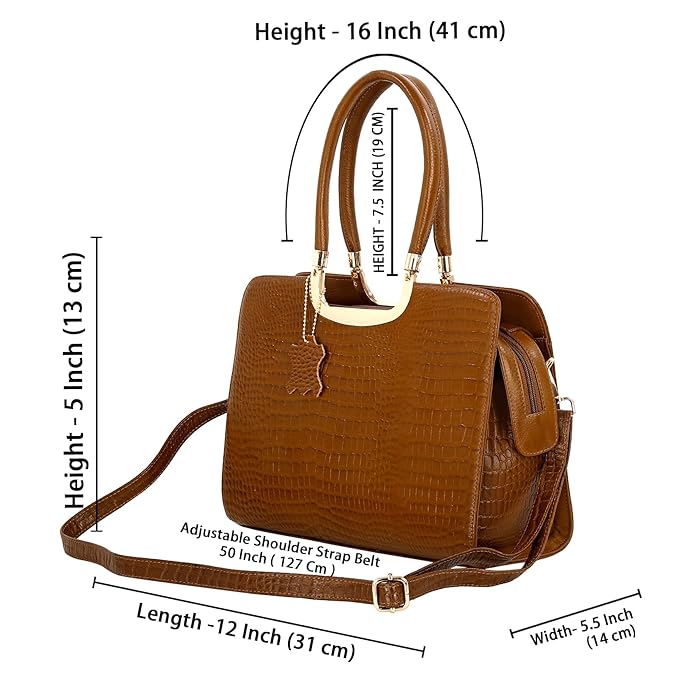 Croco Leather Handbag - The Milano