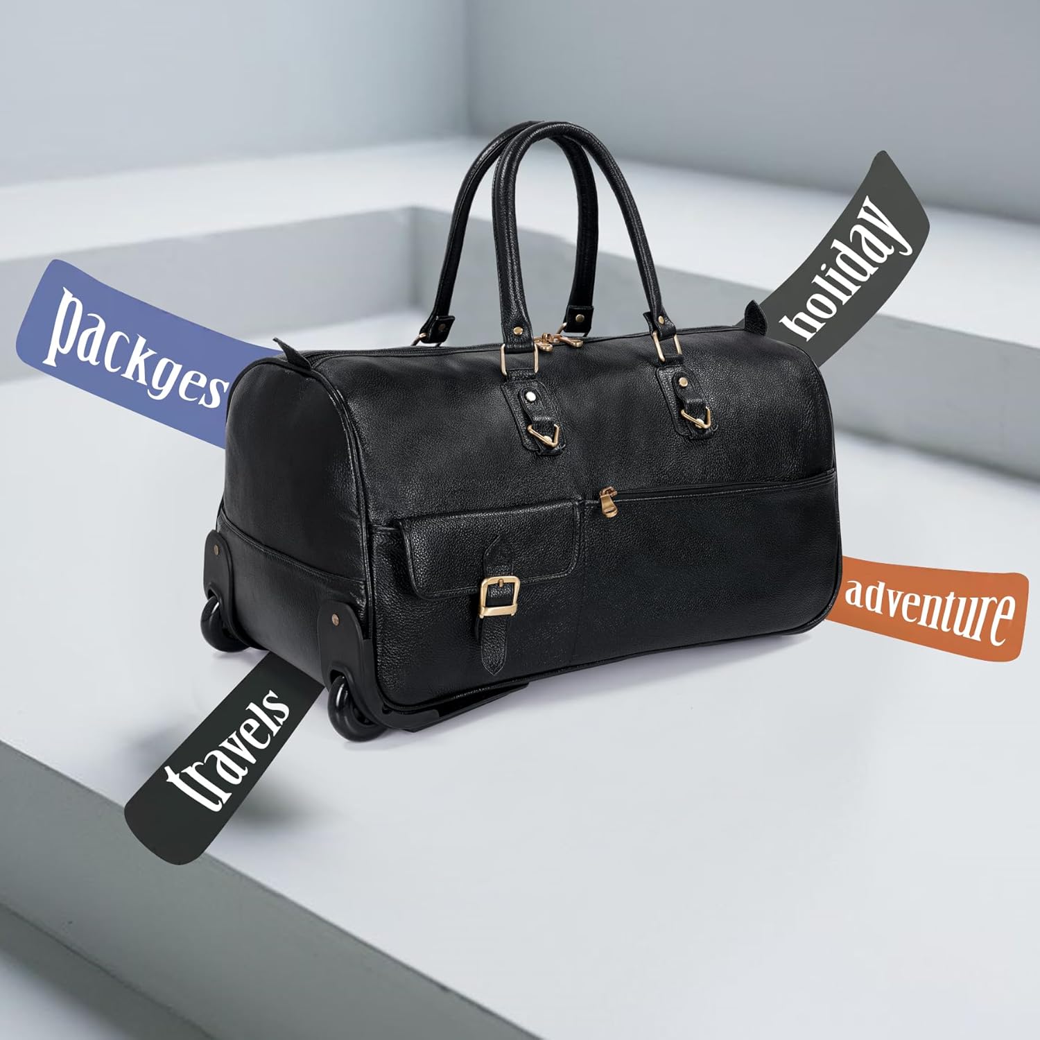 Leather Duffel Trolley - The Metropolis