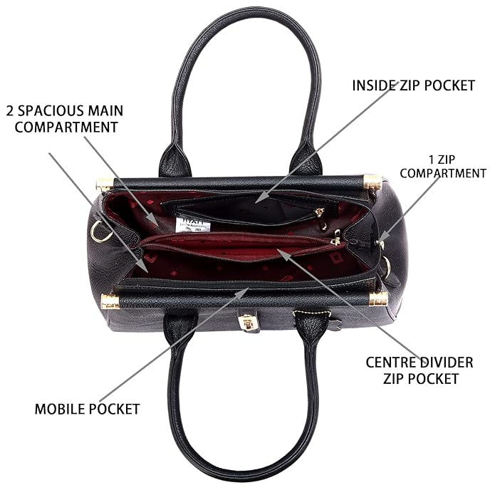 Leather Satchel Handbag - The Elegant