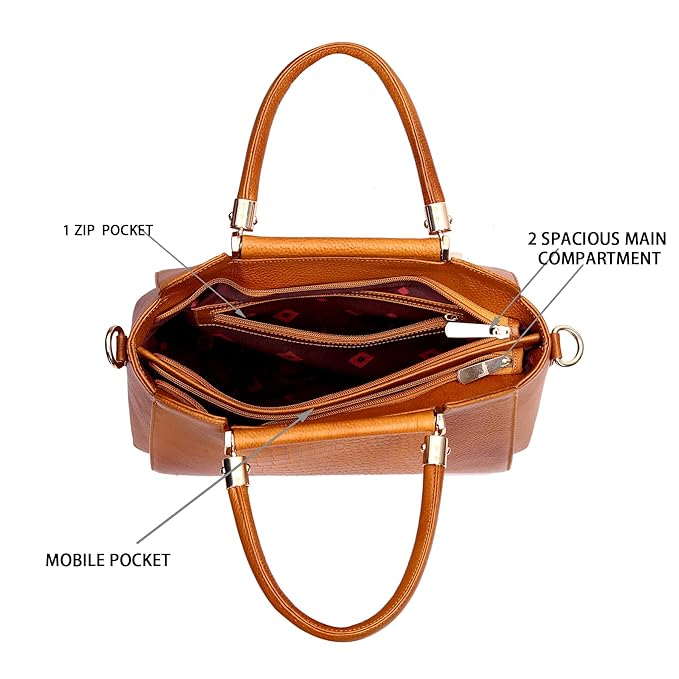 Leather Satchel Handbag - Zik Zak